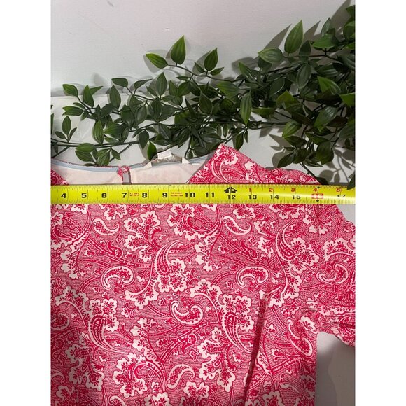 Boden US 6R Red & White Paisley Long Sleeve Dress 100% Viscose Shell - Picture 11 of 16